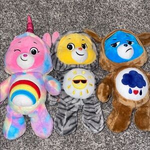 Dressed Up Stuffed Care Bears Trio